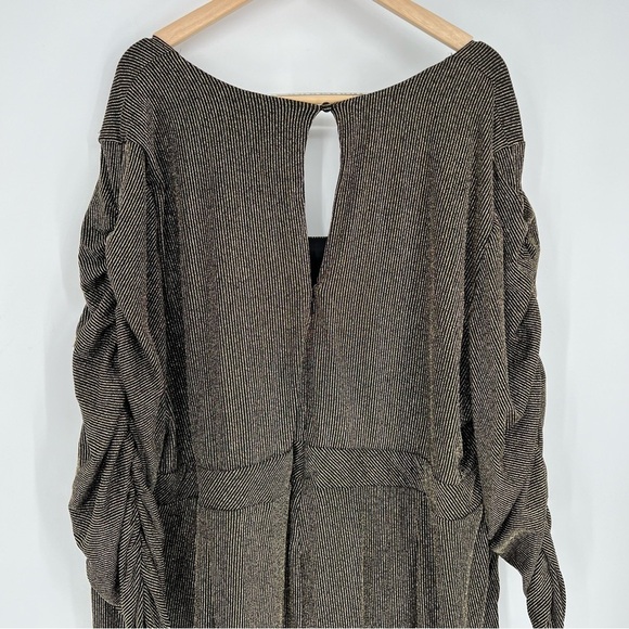 NWT Torrid Glitter Knit‎ Sweetheart Neck Jumpsuit Plus Size 30 Gold Brown - Picture 13 of 14